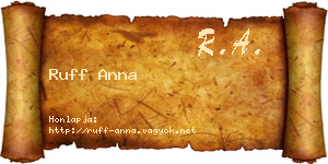 Ruff Anna névjegykártya